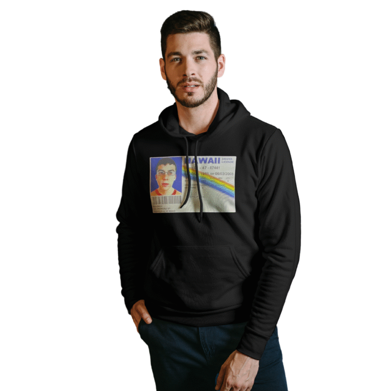 Hawaii ID Print Hoodie – Black