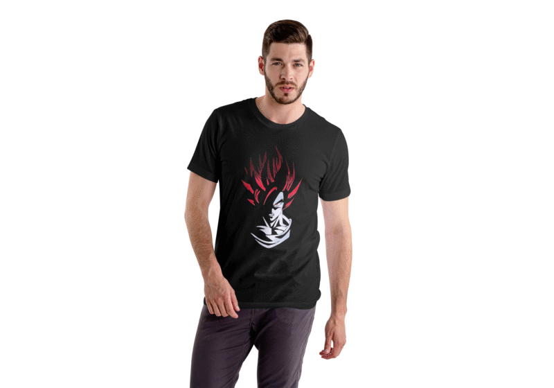 Dragon Ball Z Red Goku Men's Black T-Shirt
