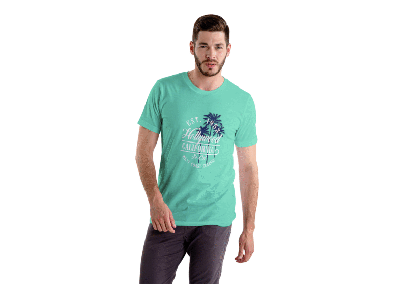 Hollywood West Coast Classic Tee – Aqua Blue