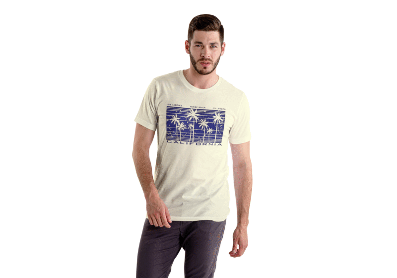 California Palm Graphic Tee – White