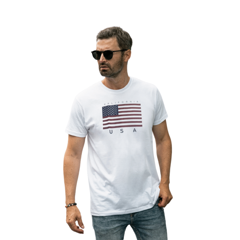 California USA Flag Graphic T-Shirt