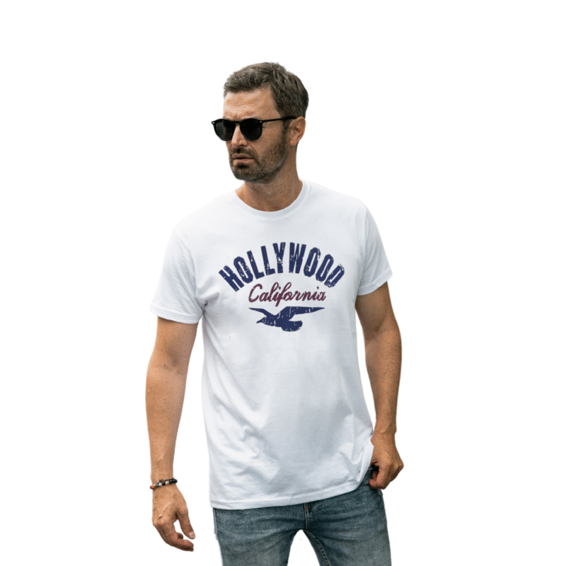 Hollywood California Eagle Graphic T-Shirt