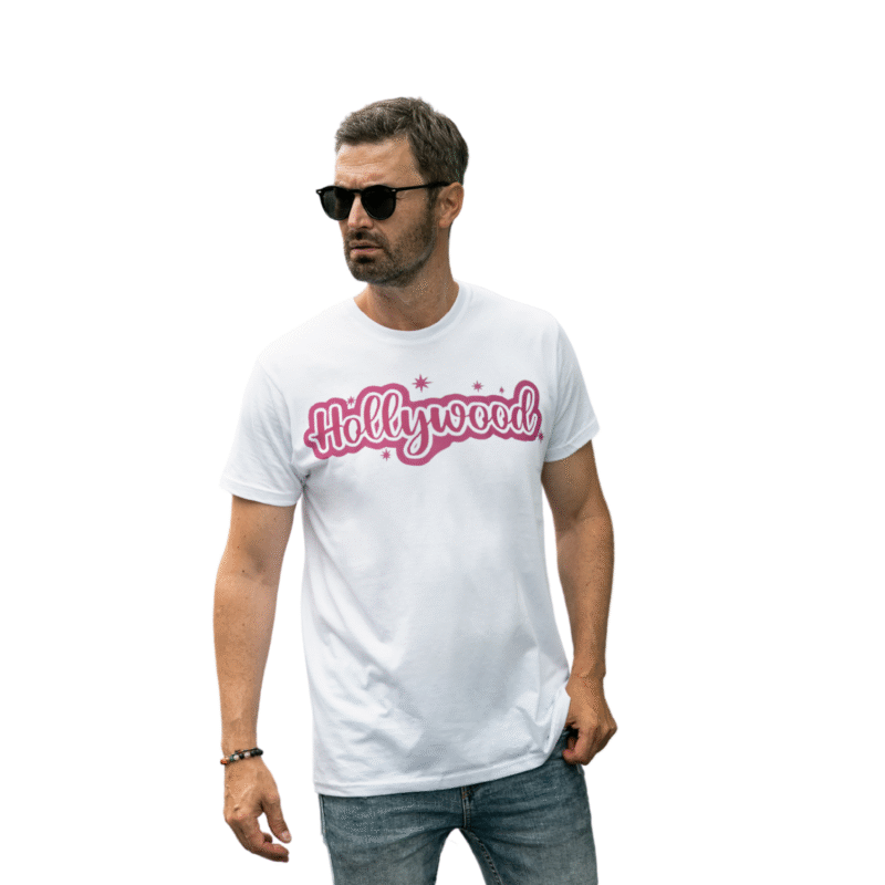 Retro Pink Hollywood Script T-Shirt