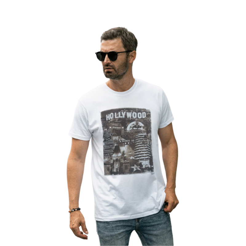 Vintage Hollywood Cityscape Graphic T-Shirt