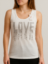 LOVE Beaded Tank Top – White
