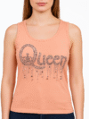 QUEEN Beaded Tank Top – Peach