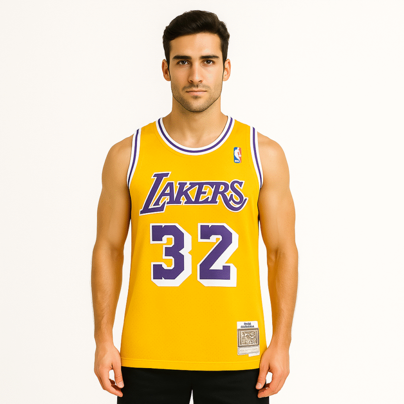 LA Lakers #32 Magic Johnson Basketball Jersey – Yellow