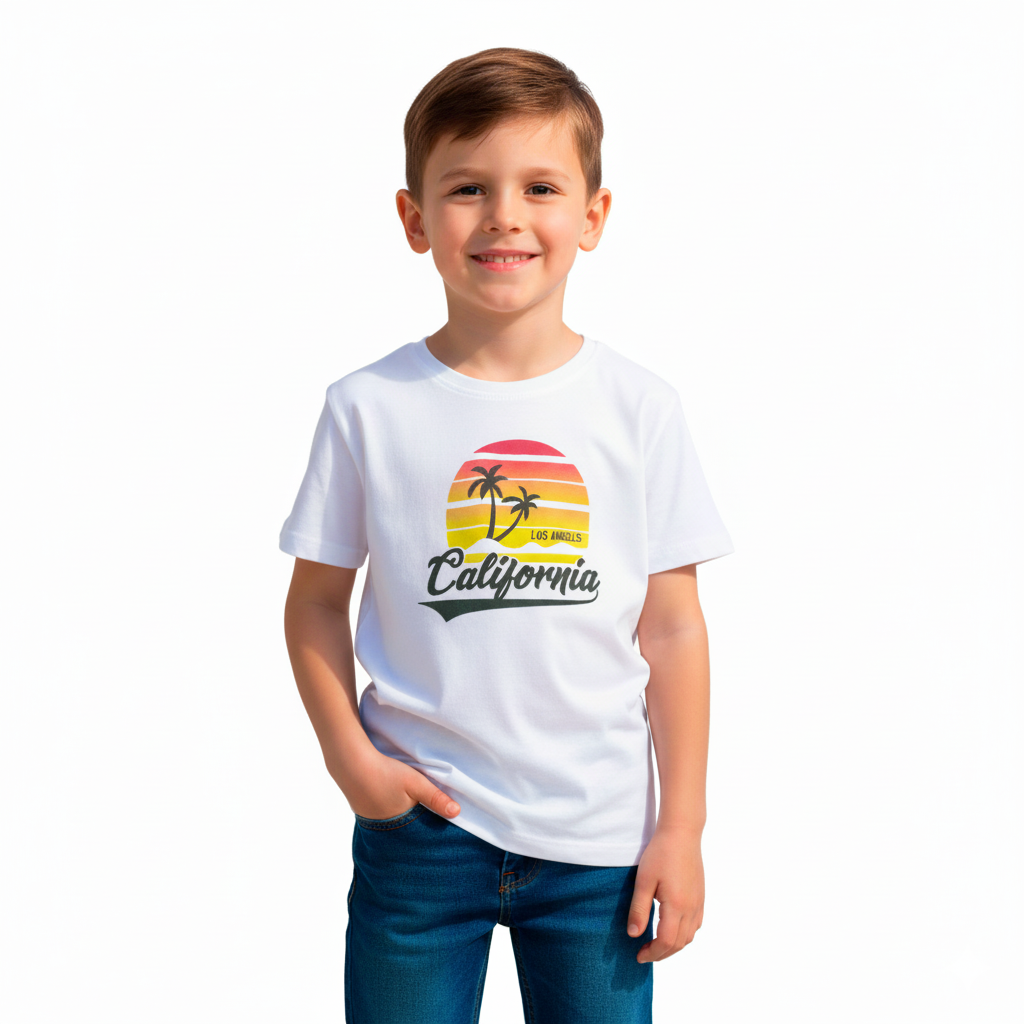 Sunset California Kids T-Shirt – White