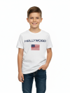 Hollywood USA Flag Kids T-Shirt – White