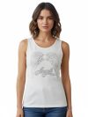 Angel Wing Beaded Tank – White