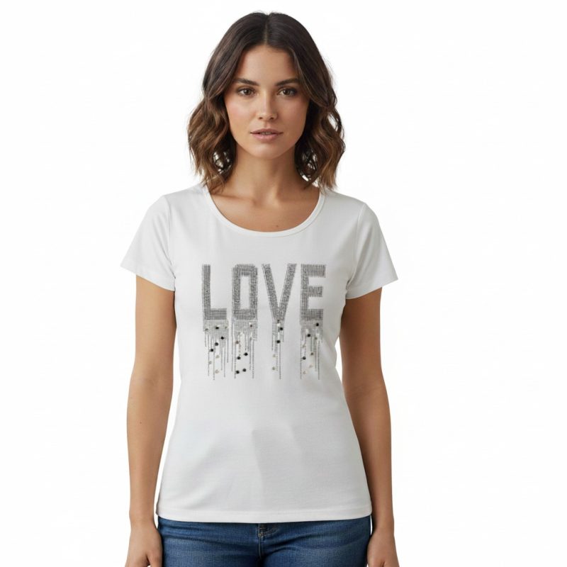 Love Beaded Tee – White