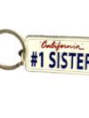 #1 Sister Keychain – California License Plate Style