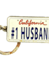 #1 Husband Keychain – California License Plate Design