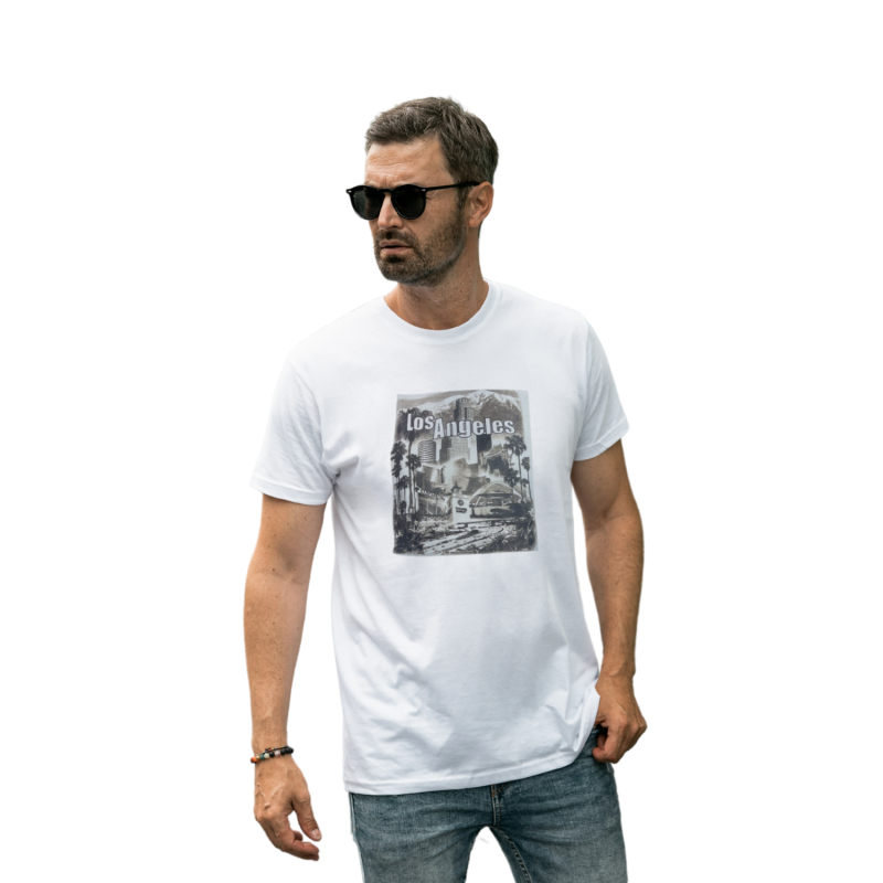 Los Angeles Cityscape Graphic Tee – Casual Comfort Unisex T-Shirt